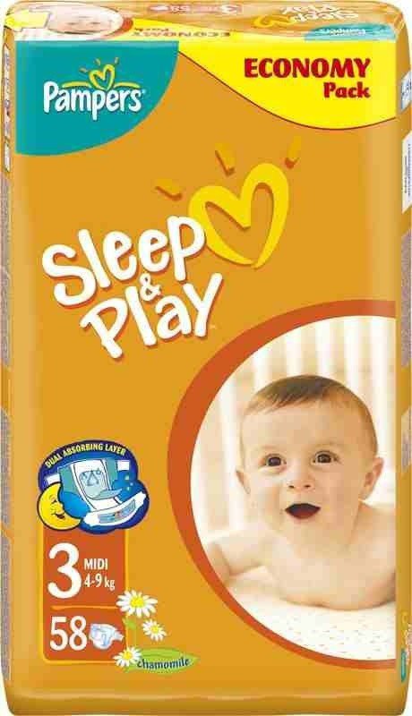 Pampers Sleep&play midi 4-9kg 58ks : Drogerie, parfémy, BIO produkty