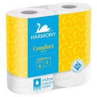 Toaletní papír  4ks Harmony comfort 2-VR. BÍLÝ extra rozpustný