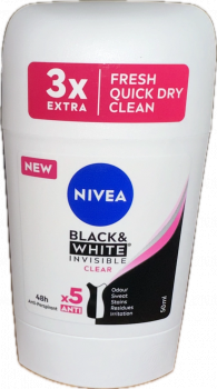 NIVEA DEO STICK INVISIBLE BLACK&WHITE pro eny 50ml