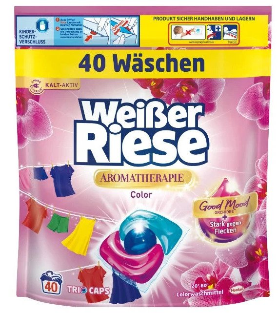 Weisser Riese Color Trio Caps Aromaterapie Orchidejový a makadamový olej 40 dávek