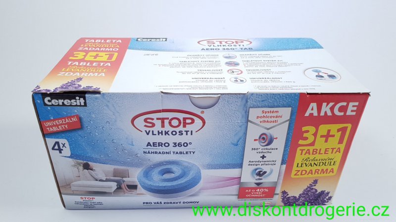 CERESIT Stop vlhkosti Aero 360 n�hradn� tablety 4x450g levandule