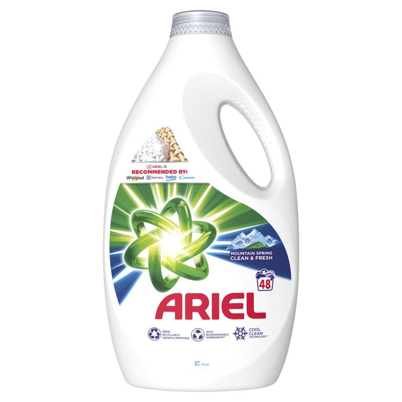 Ariel gel2,4 l 48 praní mountain spring