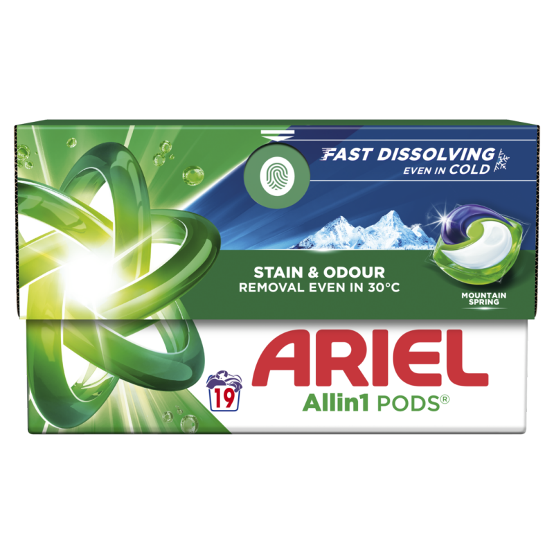 Ariel kapsle praní mountain spring 19ks