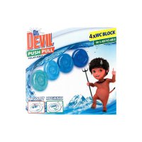 Dr. Devil Polar Aqua Push Pull WC blok bez koku 4 x 20 g