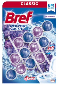 Bref WC Power Aktiv Lavender WC kuliky, 3  50 g