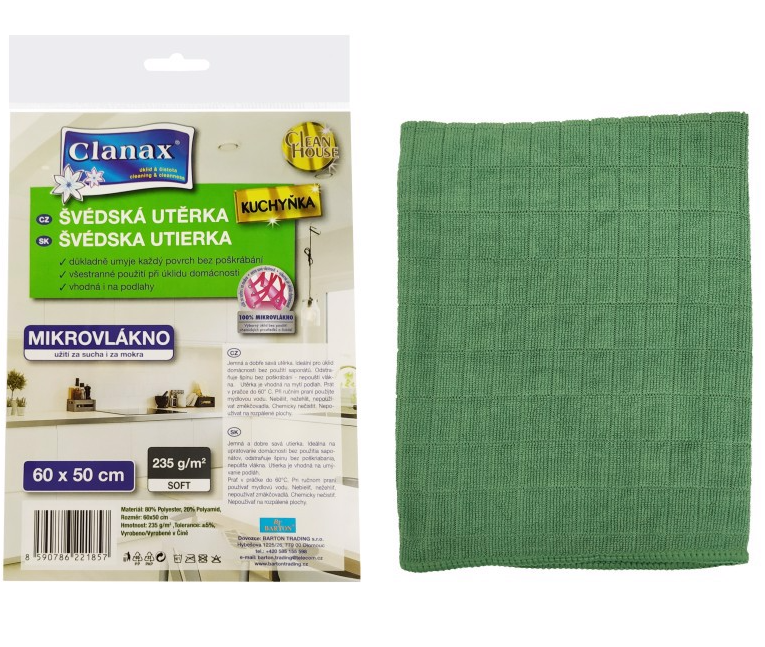 Švédský hadr clanax 50x60cm 235g zelená