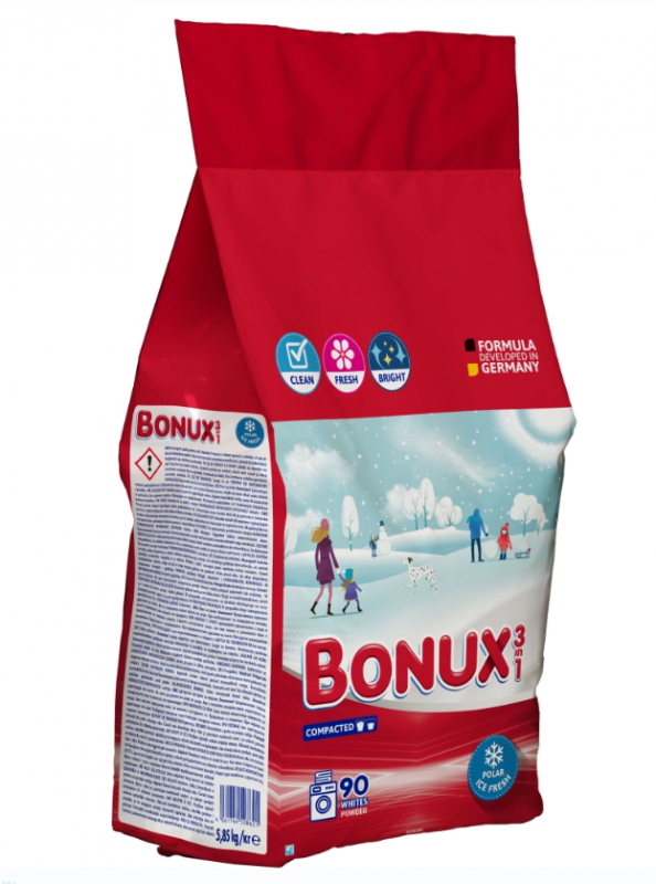 Bonux prací prášek White Polar Ice Fresh 5,85 kg 90 dávek