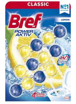 Bref WC Power Aktiv Lemon, WC kuliky, 3  50 g