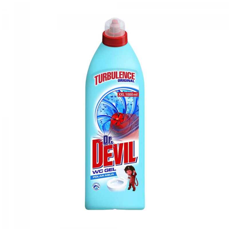 Dr.devil wc gel čistič turbulence 1l polar aqua