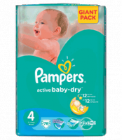 Pampers Active baby 4 maxi 7 - 14 kg 76 kus