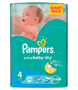 Pampers Active baby 4 maxi 7 - 14 kg 76 kusů