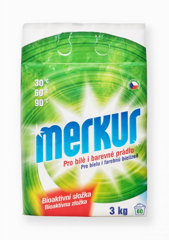 Merkur prací prášek 60 pracích dávek pro bílé a barevné 3 kg