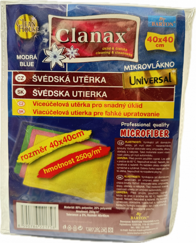 Švédská utěrka 250g clanax 40x40cm červená