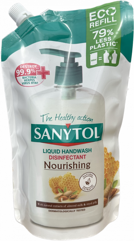 Sanytol mýdlo vyživující náhradní náplň sáček 500 ml