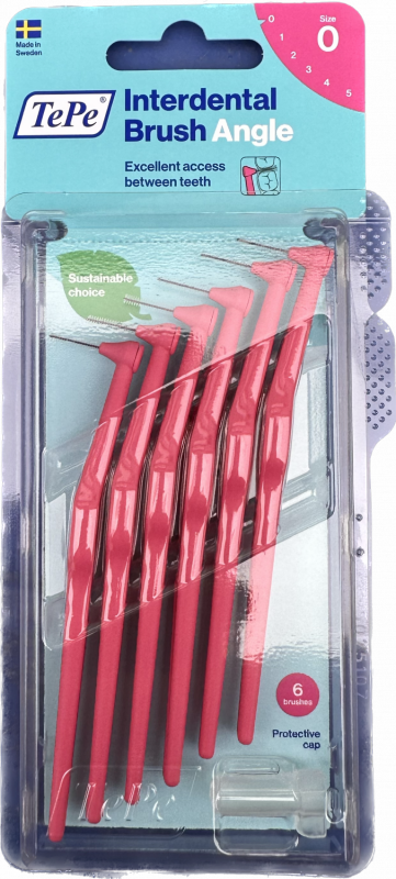 Tepe mezizubní kartáček angle 0,4mm 6ks růžový